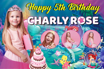 Undersea Mermaid Paradise" Personalized Birthday Banner - Dive into Magical Waters