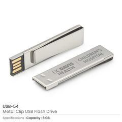 Custom Printed Metal Clip USB Flash - Stainless Steel | Logo Branding Corporate Gift | UAE Delivery | Yalla Printing UAE