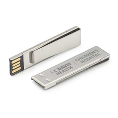 Custom Printed Metal Clip USB Flash - Stainless Steel | Logo Branding Corporate Gift | UAE Delivery | Yalla Printing UAE