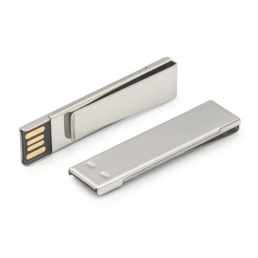 Custom Printed Metal Clip USB Flash - Stainless Steel | Logo Branding Corporate Gift | UAE Delivery | Yalla Printing UAE