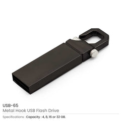 Custom Printed Metal Hook USB Flash Drives - Stainless Steel With Portable Structure - Stainless Steel | Custom Branded Bag | UAE Delivery | Yalla Printing UAE
