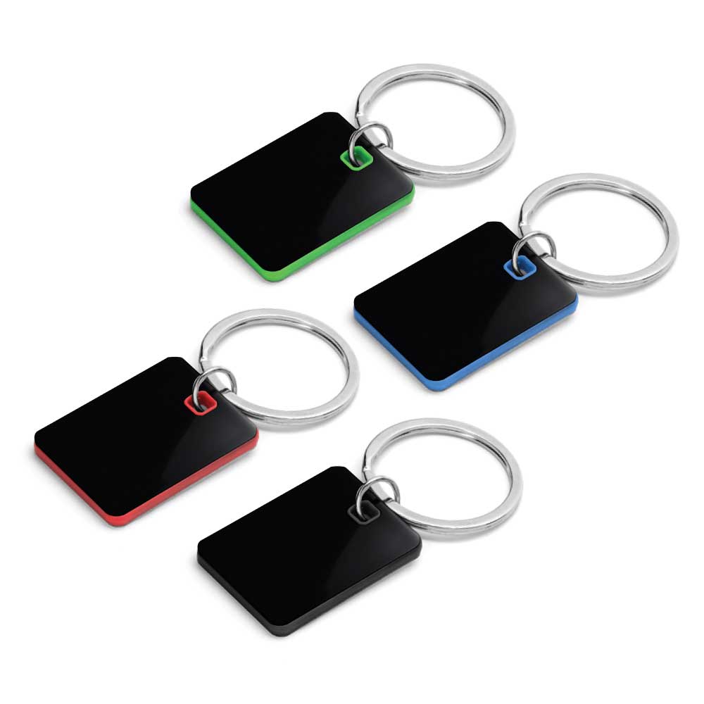 Custom Printed Metal Key Holders Black Gun Finish - Stainless Steel | Logo Branding Corporate Gift | UAE Delivery | Yalla Printing UAE