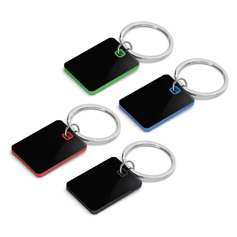 Custom Printed Metal Key Holders Black Gun Finish - Stainless Steel | Logo Branding Corporate Gift | UAE Delivery | Yalla Printing UAE