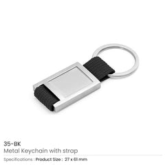 Custom Printed Metal Keychain With Strap - Stainless Steel | Logo Branding Corporate Gift | UAE Delivery | Yalla Printing UAE