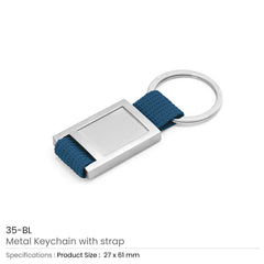 Custom Printed Metal Keychain With Strap - Stainless Steel | Logo Branding Corporate Gift | UAE Delivery | Yalla Printing UAE
