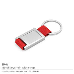 Custom Printed Metal Keychain With Strap - Stainless Steel | Logo Branding Corporate Gift | UAE Delivery | Yalla Printing UAE