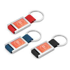 Custom Printed Metal Keychain With Strap - Stainless Steel | Logo Branding Corporate Gift | UAE Delivery | Yalla Printing UAE