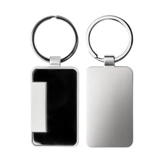 Metal Keychain Rectangle Gun Metal Matte Finish Plate | Logo Branding Corporate Gift | UAE Delivery | Yalla Printing UAE