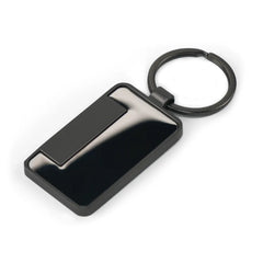 Custom Printed Metal Keychain Rectangle Gun Metal Matte Finish Plate - Stainless Steel | Exhibitions, Conferences, Corporate Events | Yalla Printing UAE