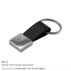 Metal Keychain with Strap