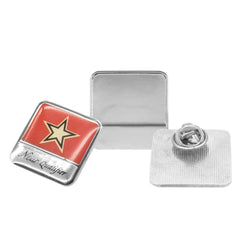 Custom Printed Square Metal Badges with Butterfly Clutch | Corporate Award & Recognition Gift | UAE Delivery | Yalla Printing UAE