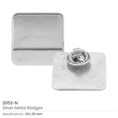 Custom Printed Square Metal Badges with Butterfly Clutch | Corporate Award & Recognition Gift | UAE Delivery | Yalla Printing UAE