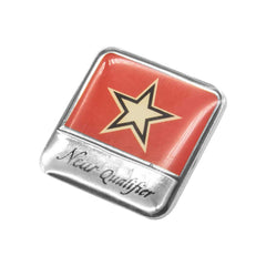 Custom Printed Square Metal Badges with Butterfly Clutch | Corporate Award & Recognition Gift | UAE Delivery | Yalla Printing UAE