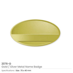 Custom Printed Oval Metal Name Badges - Stainless Steel | Logo Branding Corporate Gift | UAE Delivery | Yalla Printing UAE