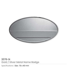 Custom Printed Oval Metal Name Badges - Stainless Steel | Logo Branding Corporate Gift | UAE Delivery | Yalla Printing UAE