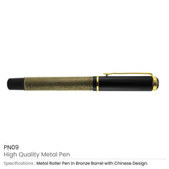 Custom Printed Metal Pens with Chinese Design Grip | Logo Branding Corporate Gift | UAE Delivery | Yalla Printing UAE