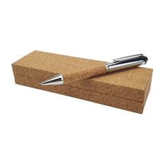 Metal Pen with Cork Barrel and Box | Logo Printed Business Gift – Yalla Printing UAE
