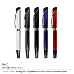 Custom Printed Stylish Metal Roller Pens - Stainless Steel | Logo Branding Corporate Gift | UAE Delivery | Yalla Printing UAE