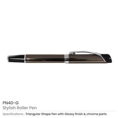 Custom Printed Stylish Metal Roller Pens - Stainless Steel | Logo Branding Corporate Gift | UAE Delivery | Yalla Printing UAE