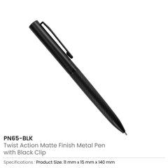 Metal Pens Twist Action Matte Finish and Black Clip | Custom Packaging Printing | Free Design Support | Yalla Printing UAE