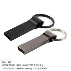 Custom Printed Metal USB Flash with Key Ring 16GB | Logo Branding Corporate Gift | UAE Delivery | Yalla Printing UAE