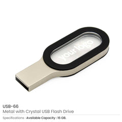 Custom Printed Metal with Crystal USB | Logo Branding Corporate Gift | UAE Delivery | Yalla Printing UAE