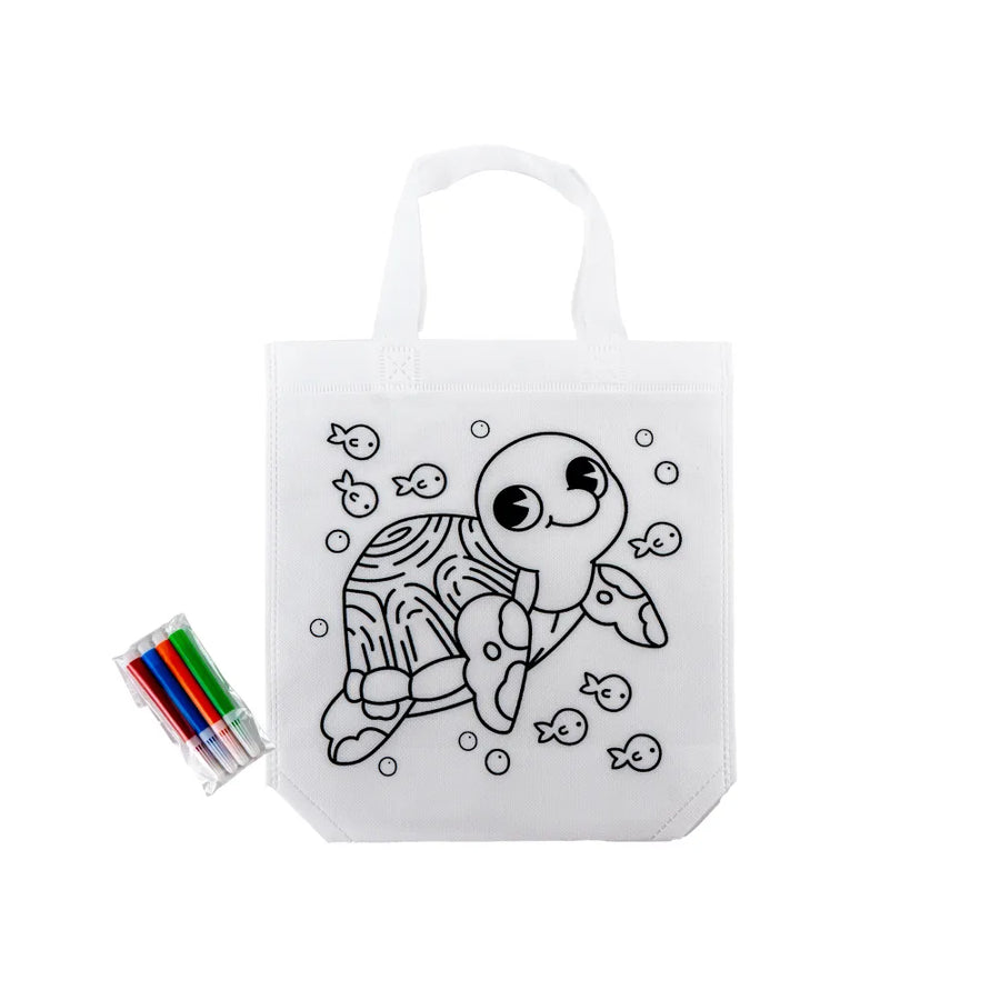 Custom Printed Mini Non - Woven Bags 100Gsm With 4Color Markers & Imprinted Turtle Outline | Exhibitions, Conferences, Corporate Events | Yalla Printing UAE
