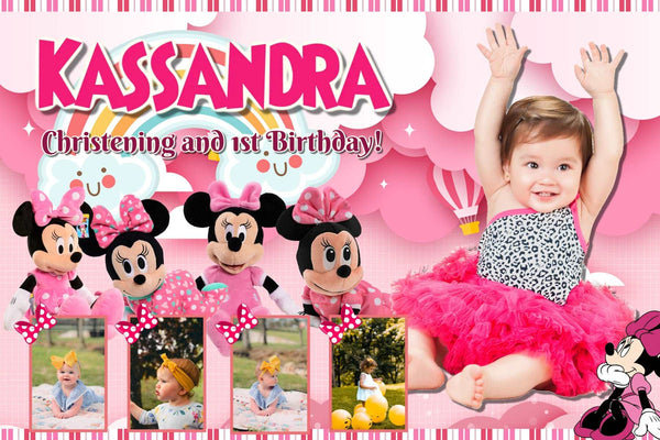 Minnie Mouse Magic" Personalized Birthday Banner - Bow-tiful Celebration! - Yalla Printing