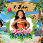 Adventures with Moana" Personalized Birthday Banner - Sail into a Tropical Celebration - Yalla Printing