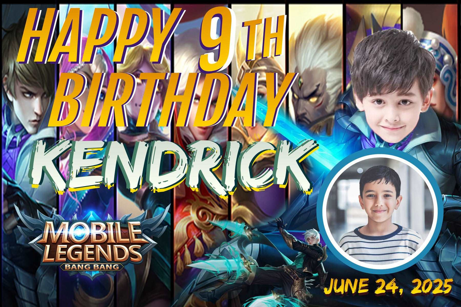 Mobile Legends Battle" Personalized Birthday Banner - Enter the Arena of Fun - Yalla Printing