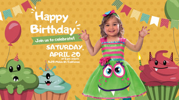 Monstrously Sweet Celebration" Personalized Birthday Banner - Roar with Delight!