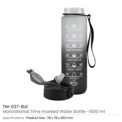 Motivational Time Marked Water Bottles 1000ml