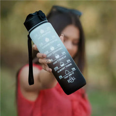 Custom Printed Motivational Time Marked Water Bottles 1000Ml | Logo Branding Corporate Gift | UAE Delivery | Yalla Printing UAE