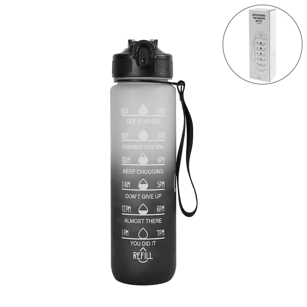 Custom Printed Motivational Time Marked Water Bottles 1000Ml | Logo Branding Corporate Gift | UAE Delivery | Yalla Printing UAE