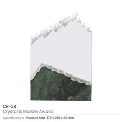 Custom Printed Mountain Shape Crystal & Marble Award | Custom Packaging Printing | Free Design Support | Yalla Printing UAE