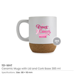 Custom Printed White Ceramic Mugs With Breast Cancer Awareness Logo - Ceramic | Logo Branding Corporate Gift | UAE Delivery | Yalla Printing UAE