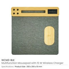 Custom Printed Multi - Function Mousepad, 15W Fast Wireless Charger & LED Logo - Premium Polyester Fabric | Premium Signage & Display Printing | Free Design Support | Yalla Printing UAE