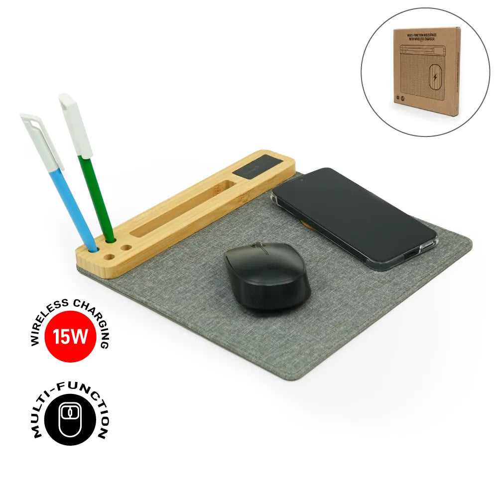 Custom Printed Multi - Function Mousepad, 15W Fast Wireless Charger & LED Logo - Premium Polyester Fabric | Premium Signage & Display Printing | Free Design Support | Yalla Printing UAE