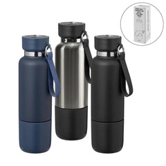 Custom Printed Multi - Function Ss Bottles, Double Wall, Base Cup, Lanyard, 500Ml - Stainless Steel | Logo Branding Corporate Gift | UAE Delivery | Yalla Printing UAE