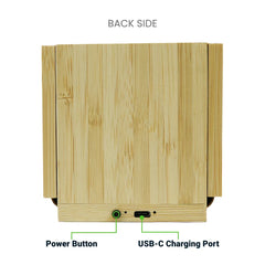 Custom Printed Foldable Bamboo Fast Wireless Charging Pad 15W With Mug Warmer And Pen Holder - Bamboo | Logo Branding Corporate Gift | UAE Delivery | Yalla Printing UAE
