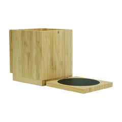 Custom Printed Foldable Bamboo Fast Wireless Charging Pad 15W With Mug Warmer And Pen Holder - Bamboo | Logo Branding Corporate Gift | UAE Delivery | Yalla Printing UAE