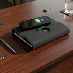 USB Drives – Powerbank Portfolio Notebook , 8000 mAh , with 15W Wireless Charging | Corporate Gifts & Promotions – Yalla Printing UAE