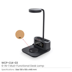 Custom Printed Desk Lamp With 15W Wireless Charger, Clock And Pen Holder | Logo Branding Corporate Gift | UAE Delivery | Yalla Printing UAE