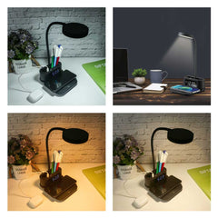 Custom Printed Desk Lamp With 15W Wireless Charger, Clock And Pen Holder | Logo Branding Corporate Gift | UAE Delivery | Yalla Printing UAE