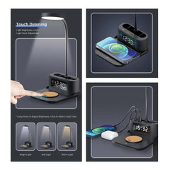 Custom Printed Desk Lamp With 15W Wireless Charger, Clock And Pen Holder | Logo Branding Corporate Gift | UAE Delivery | Yalla Printing UAE