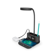 Custom Printed Desk Lamp With 15W Wireless Charger, Clock And Pen Holder | Logo Branding Corporate Gift | UAE Delivery | Yalla Printing UAE