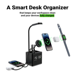 Custom Printed Multi - Functional Desk Lamp With Wireless Charger And Clock | Logo Branding Corporate Gift | UAE Delivery | Yalla Printing UAE