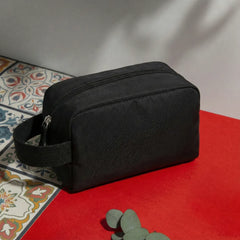 Multipurpose Utility Pouch in Black Polyester Fabric with Zipper and Webbing Handle | Custom Packaging Printing | Free Design Support | Yalla Printing UAE