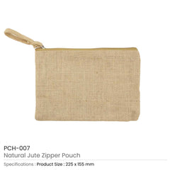 Natural Jute Zipper Pouch – Yalla Printing UAE