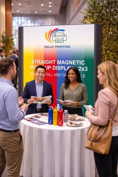 Custom Printed Magnetic Straight Pop Up Stand 2 x 3 with Foldable Structure & Carry Bag – Premium Vinyl Printed Exhibition Backdrop Display | Magnet Panel System for Events, Trade Shows, Retail Promotions & Corporate Branding | Yalla Printing UAE